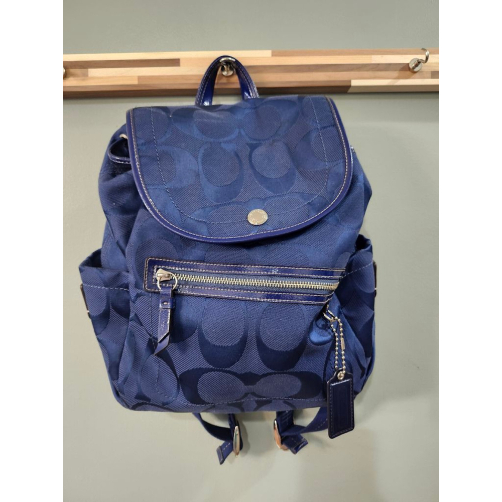 Coach Blue Signature C Canvas Backpack One Size